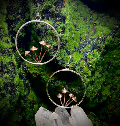 Mushroom Hoop Earrings